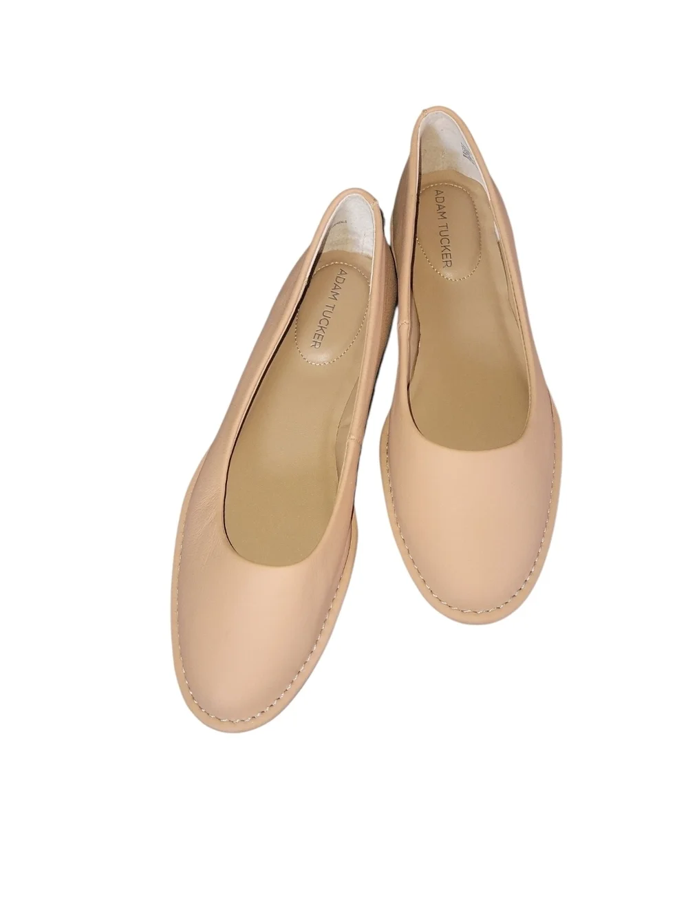 Adam Tucker Darby Women's Nude Leather Slip-On Flats